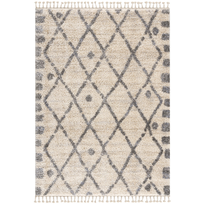 Bloomsbury Market Stickney Shaggy Cream Rug Wayfair.co.uk